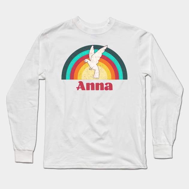 Anna - Vintage Faded Style Long Sleeve T-Shirt by Jet Design